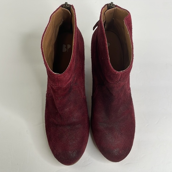 BP “trott” burgundy (ox blood) distressed suede booties size 7.5 - Picture 2 of 7